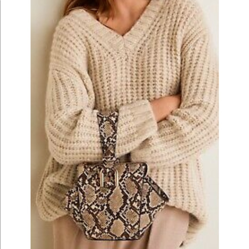 NWT Mango Geometric Snake Skin Bag